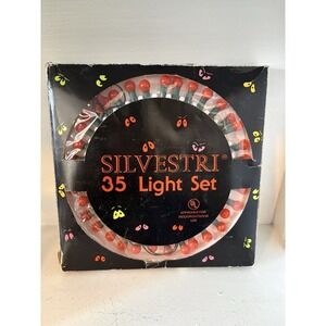 NIB Silvestri Celebrations Lites - Orange String Lights - 35 String Box Vintage